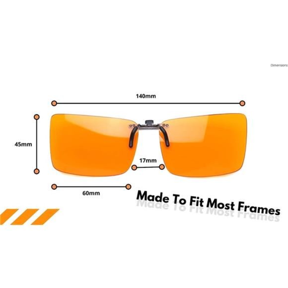 Clip On Blue Light Blocking Gaming Glasses for Sleep Fits Over Prescription - Picture 7 of 7